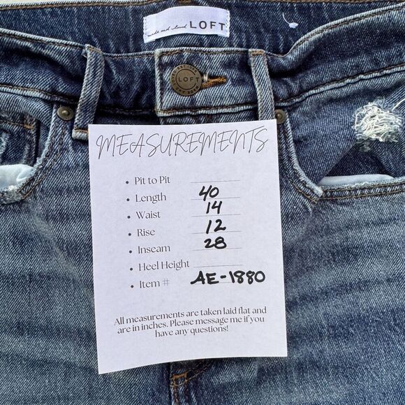 2/$30 Loft The 90s High Waist Straight Leg Jeans Womens 25 Distressed Classic - Picture 3 of 13